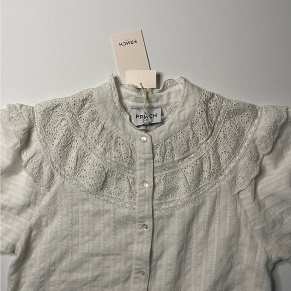 FRNCH Women’s White Romantic Blouse Size Small - Picture 3 of 5